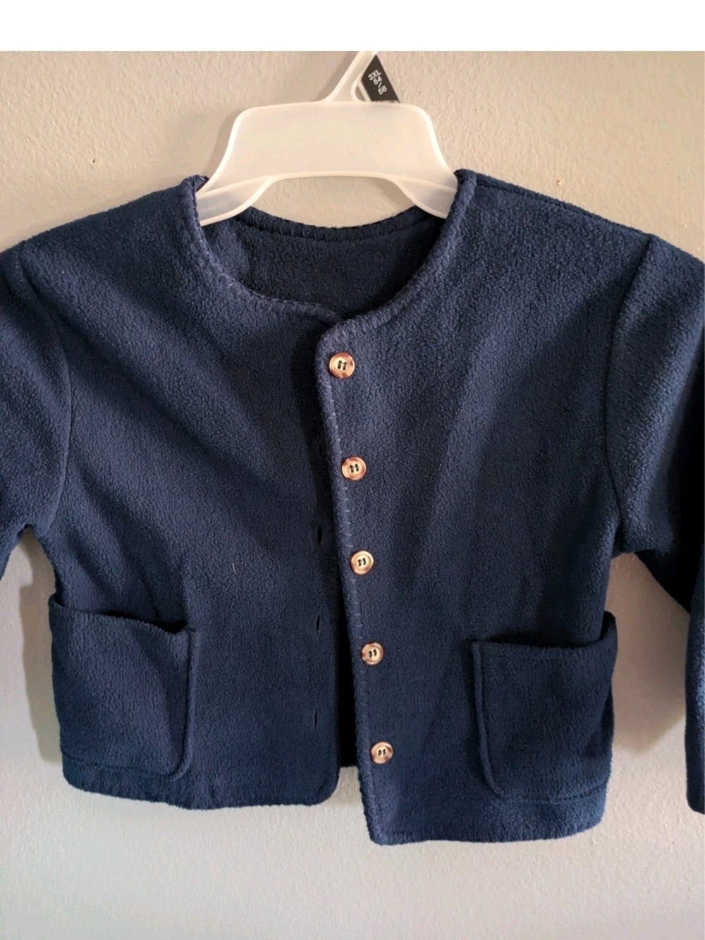 Vintage Clement Youth Girls Size 6 Blue 2 Pocket Button Up Sweater Cardigan - Picture 3 of 7